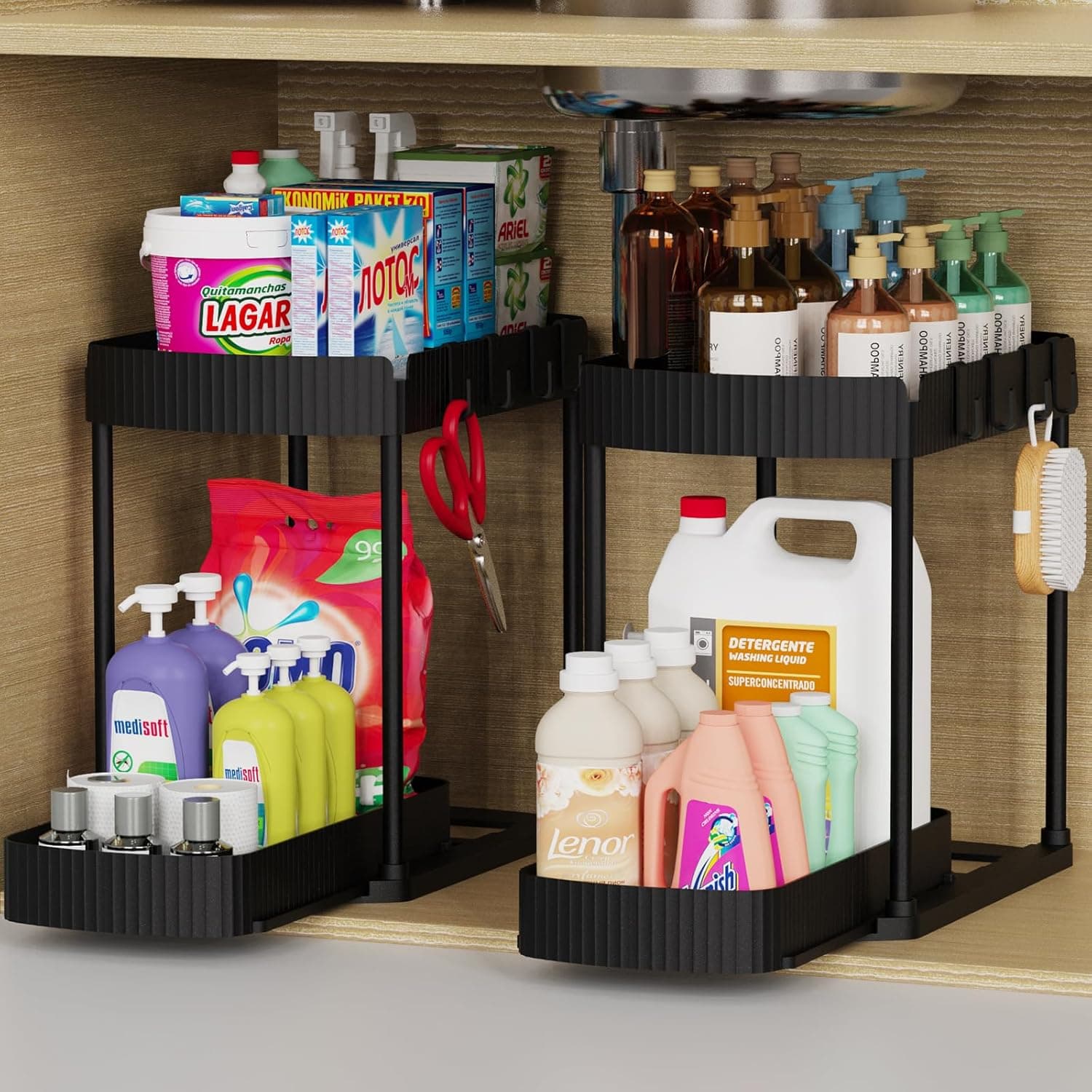 Ukeetap Multi-Purpose Pull-Out Organizers for Sink and Bathroom