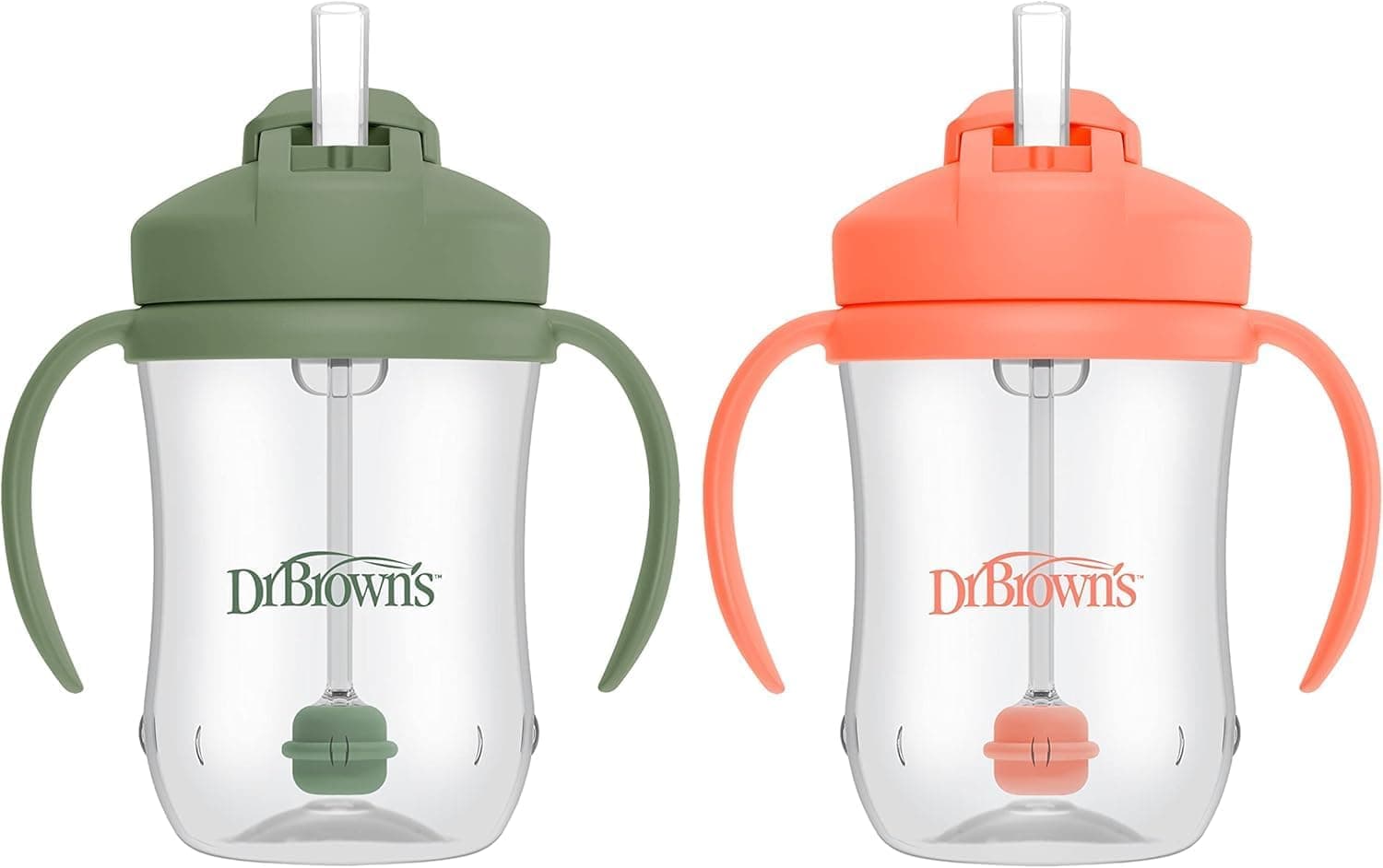 Dr. Brown's Milestones Baby's First Straw Cup, Training Cup with Weighted Straw, 9 oz
