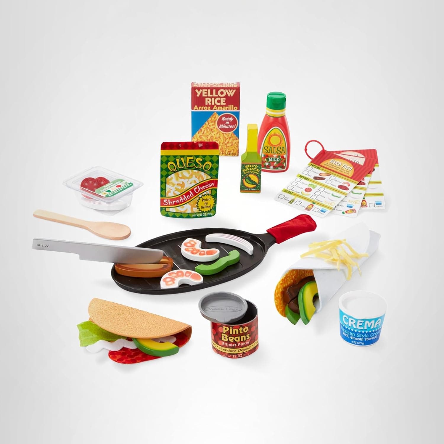 Melissa & Doug Taco & Tortilla Sliceable Wooden Play Food Set