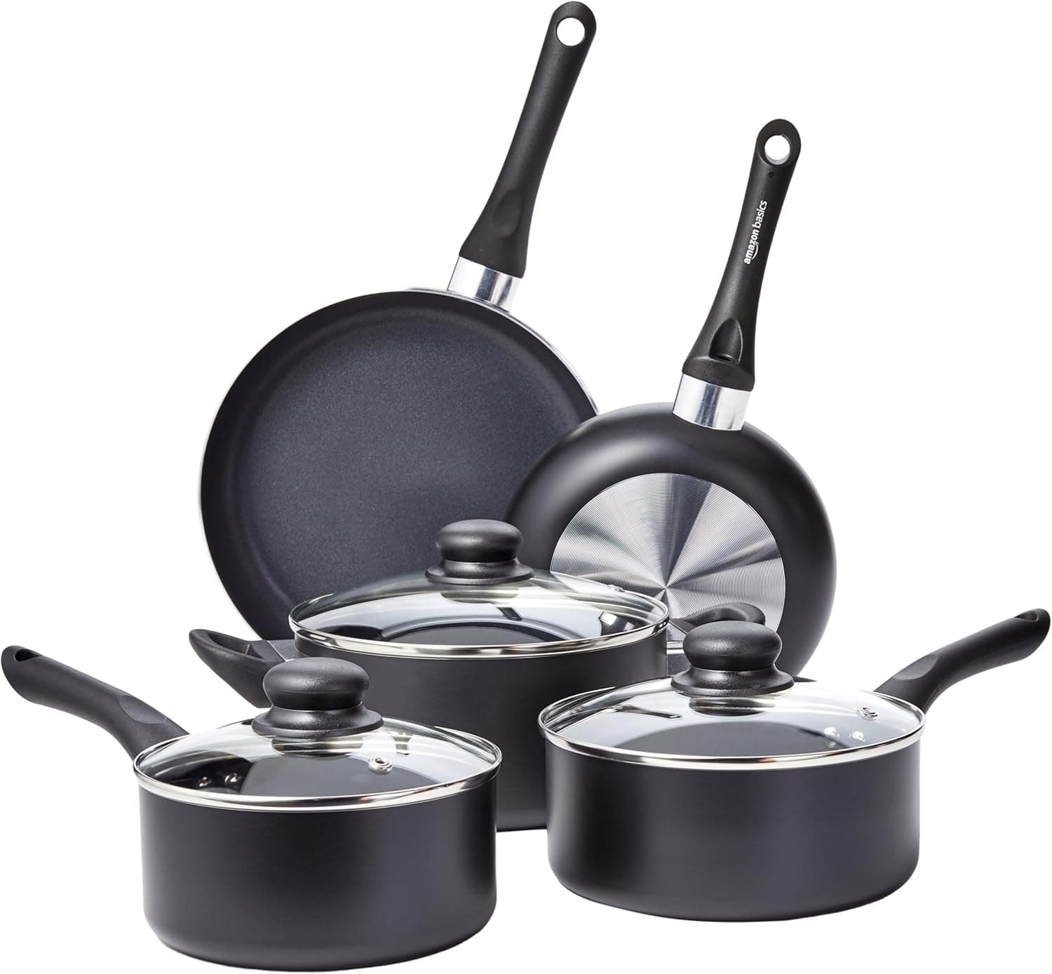 Amazon Basics 8-Piece Non-Stick Kitchen Cookware Set