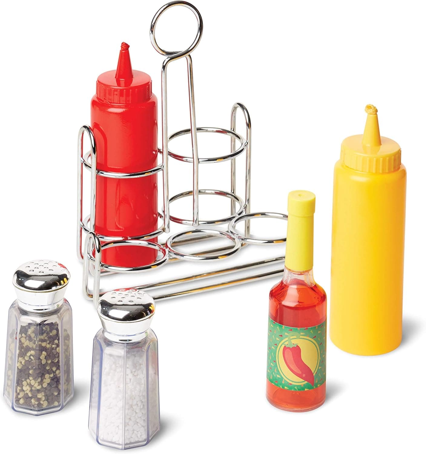 Melissa & Doug Wooden Condiments Set - Play Food Kitchen Accessories